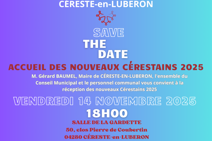 INVITATION DES NOUVEAUX CERESTAINS 2025